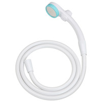 カクダイ ガオナ シャワーヘッドとホースのセット 節水 極細 ストップ付き 肌触りやわらか 低水圧対応 ブルー GA-FH022 1個