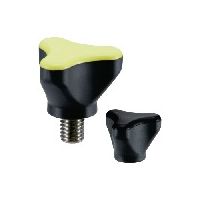 鍋屋バイテック(NBK) FA関連 ノブ・つまみ プラスティックミニノブ KUDM-16-M5-20-BK 1個（直送品）