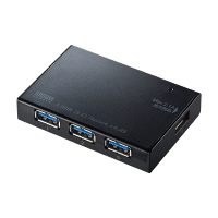 サンワサプライUSBハブ（USB HUB）ブラックUSB3.0×4ポート（最大2.1A出力×1ポート） セルフ・バスパワー USB-3HCA410BK（直送品）