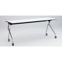 オカムラ I.NT サイドフォールドテーブル 配線穴なし/棚板なし/幕板なし ホワイト 幅1800×奥行450×高さ720mm（直送品）