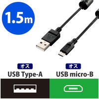 USBケーブル 両面USB-A（オス）MicroB（オス） 1m USB2.0 KU-RMCB1