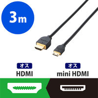 エレコム ＨＤＭＩケーブル　1．4　ｍｉｎｉ　3ｍ　ブラック DH-HD14EM30BK 1個