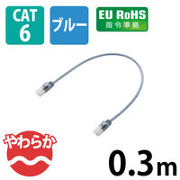 LANケーブル CAT6準拠 ツメ折れ防止 ギガビット やわらか より線 青 LD-GPYT エレコム