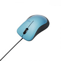 エレコム　静音有線マウス　M-BL24UBSシリーズ　ブルー　ブルーLED式/3ボタン/静音タイプ　M-BL24UBSBU