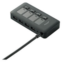 エレコム USB3.0対応個別スイッチ付き4ポートUSBハブ U3H-S409SBK 1個