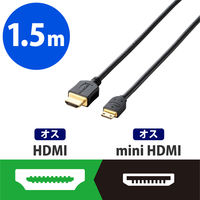 ミニHDMIケーブル 1.5m 4K/2K対応 RoHS指令に準拠 ブラック DH-HD14EM15BK エレコム 1個