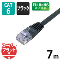 LANケーブル cat6準拠 ギガビット フラット より線 黒 LD-GF エレコム