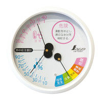 温湿度計　F-3m　熱中症注意　丸型　10cm　ホワイト　70507　1セット（5個）　シンワ測定　（直送品）
