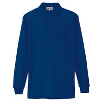 アイトス 長袖ポロシャツ（男女兼用） ネイビー LL AZ-7614-008 1着（直送品）