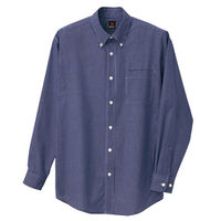 アイトス 長袖ギンガムチェックボタンダウンシャツ（男女兼用） ネイビー M AZ-7824-008 1着（直送品）