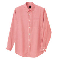 アイトス 長袖ギンガムチェックボタンダウンシャツ（男女兼用） レッド L AZ-7824-009 1着（直送品）