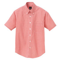 アイトス 半袖ギンガムチェックボタンダウンシャツ（男女兼用） レッド 5L AZ-7825-009 1着（直送品）