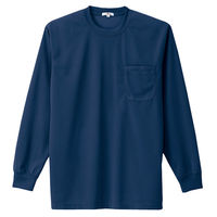 アイトス 吸汗速乾（クールコンフォート）長袖Tシャツ（ポケット付）（男女兼用） ネイビー AZ-10575-008
