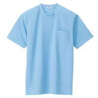 アイトス 吸汗速乾（クールコンフォート）半袖Tシャツ（ポケット付）（男女兼用） サックス AZ-10576-007