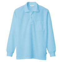アイトス 吸汗速乾（クールコンフォート）長袖ポロシャツ（男女兼用） サックス 6L AZ-10578-007 1着（直送品）
