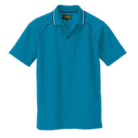 アイトス 制電半袖ポロシャツ（男女兼用） ピーコックブルー 5L AZ-50005-066 1着（直送品）