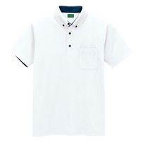 アイトス 制電半袖ポロシャツ（男女兼用） ホワイト M AZ-50006-001 1着（直送品）