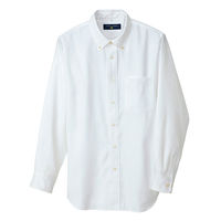 アイトス 長袖ボタンダウンシャツ（ヘリンボーン）（男女兼用） ホワイト 3S AZ-50403-001 1着（直送品）