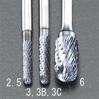 エスコ 2.5x11mm/3mm軸 [Coated]超硬バー EA819PG-2.5 1セット(4本)（直送品）