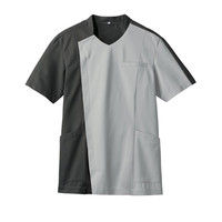 住商モンブラン メンズジャケット 医療白衣 半袖 シルバーグレイ/チャコールグレイ S 72-1271（直送品）