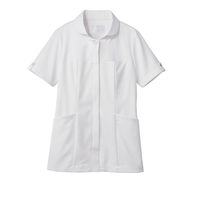 住商モンブラン ナースジャケット 医療白衣 レディス 半袖 白/ラベンダー L 73-2224（直送品）