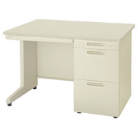 プラス LAデスク 片袖机 エルグレー 幅1000×奥行700×高さ700mm LA-107A-3 LGY/LGY 1台（直送品）