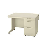 プラス LAデスク 片袖机 エルグレー 幅1000×奥行700×高さ700mm LA-W107D-3 LGY/LGY 1台（直送品）