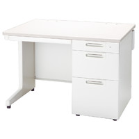 プラス LAデスク 片袖机 ホワイト 幅1000×奥行700×高さ700mm LA-W107D-3 WS/W4 1台（直送品）