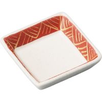 器望 珍味 渕赤角珍味皿 [6個入] kbu-0502334016（直送品）