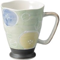 器望 ビアジョッキ 一珍ダミ花軽量ジョッキ(ヒワ) [3個入] kbu-0523350020（直送品）