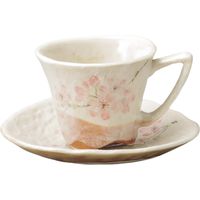 器望 カップ&ソーサー しろやま桜(赤)コーヒー碗皿 [2個入] kbu-0523737043（直送品）