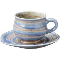 器望 カップ&ソーサー ルリラインコーヒー碗皿 [3個入] kbu-0545738061（直送品）