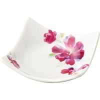 器望 角皿 赤花四方上り皿 [6個入] kbu-0546139029（直送品）