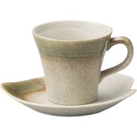 器望 カップ＆ソーサー グレー新型コーヒー碗皿 [4個入] kbu-0546739055（直送品）