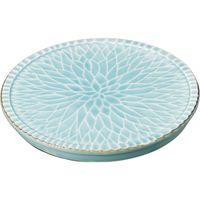 器望 大皿 マリンブルーダリア彫皿 [1個入] kbu-0547282014（直送品）