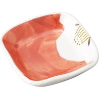 器望 角皿 手描き赤ダミ椿角小皿 [8個入] kbu-0549337018（直送品）