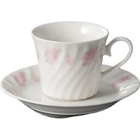 器望 カップ&ソーサー NBピンク花つなぎコーヒー碗皿 [3個入] kbu-0553730043（直送品）