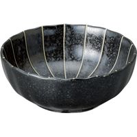 器望 中鉢 十草 (黒マット)菊型4.5鉢 [7個入] kbu-0554043054（直送品）