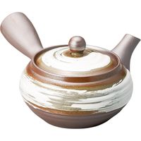 器望 急須 白はけ目平形急須（そこ網） [2個入] kbu-0572479008（直送品）