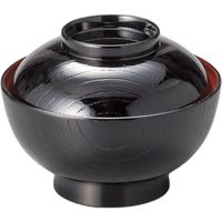 器望 煮物椀 黒内朱 4.5寸木目煮物椀 [3個入] kbu-0576847001（直送品）