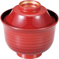 器望 汁椀 [TM]富士羽反小吸椀赤茶刷毛目つば金 [2個入] kbu-0579830013（直送品）