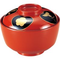 器望 汁椀 ［ＴＭ］北の庄椀朱四君子 [1個入] kbu-0579830025（直送品）