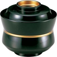 器望 汁椀 [TM]3.2寸杵型椀緑つば金ライン [2個入] kbu-0579830026（直送品）