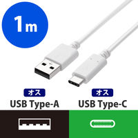 スマートフォン用USBケーブル USB（AーC） 認証品 1.0m ホワイト MPA-AC10NWH エレコム 1個（直送品）