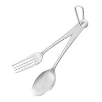 タマハシ キャンプスプーン&フォーク カラビナ付 キャッチフィールド 395074 1個（直送品）