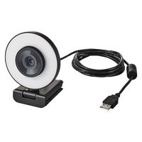 Webカメラ 200万画素 フルHD LEDリングライト搭載 マイク内蔵 オートフォーカス UCAM-CX20ABBK エレコム