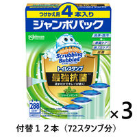 スクラビングバブル トイレ掃除 トイレスタンプ 最強抗菌 シャインミントの香り 付け替え用 (72回分：4本入×3個) トイレ洗剤 ジョンソン