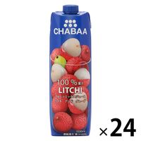CHABAA 100％ミックスジュース ライチ（ライチ アンド グレープ）1L 1セット（24本）