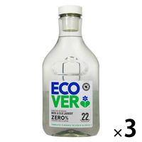 エコベール ゼロ おしゃれ着用洗剤 デリケートウォッシュ（無香料・無着色） 本体 1000mL 1セット（3個） 衣料用洗剤 ECOVER