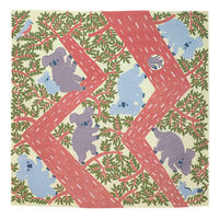 山田繊維 風呂敷 エコバッグ 104cm 大判 三巾 katakata むすび コアラ ふろしき 大風呂敷 綿100% 343403 1個（直送品）